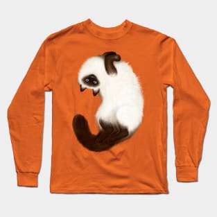 Himalayan Cat (Purple Background) Long Sleeve T-Shirt